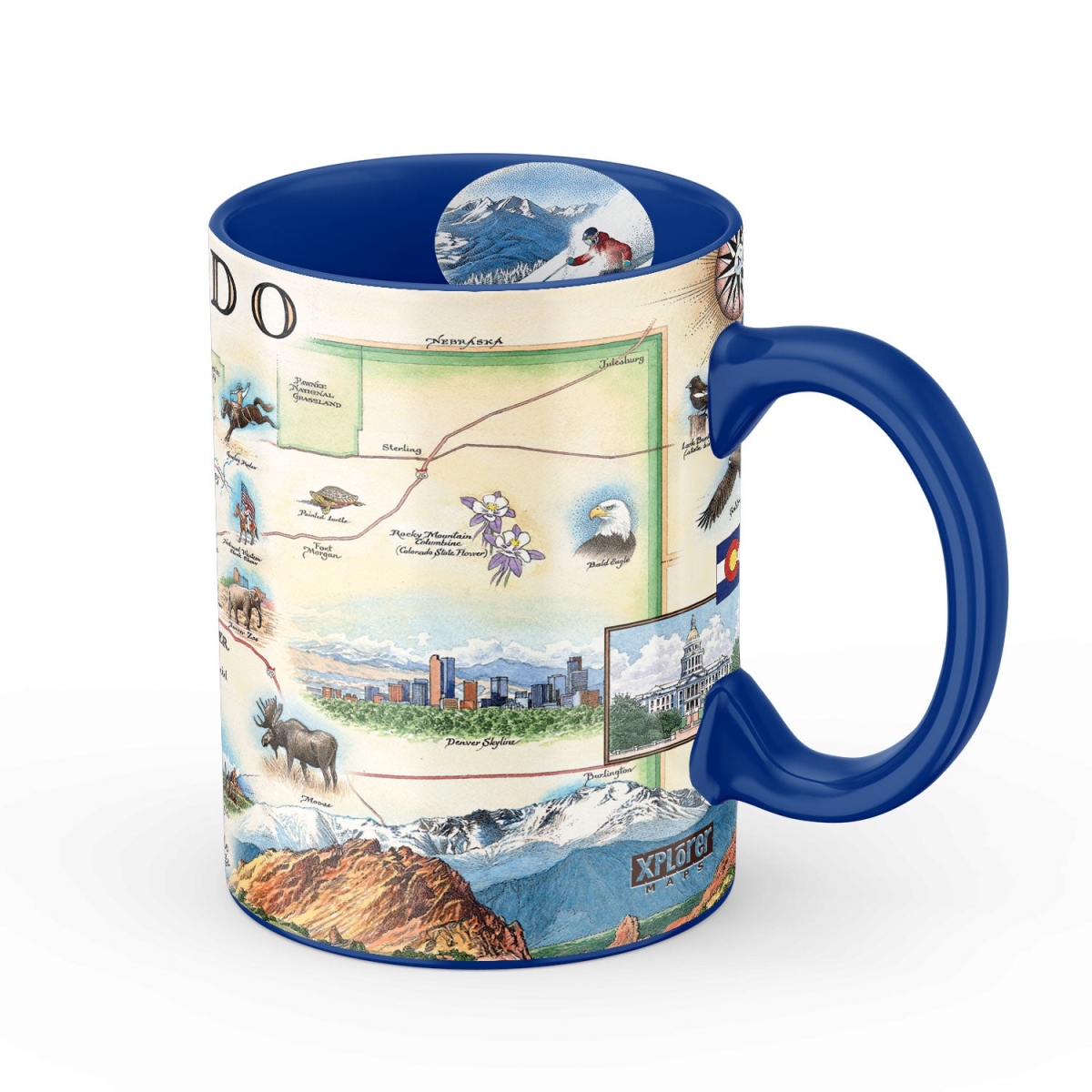 Picture of Xplorer Maps MUGCM_CO Colorado State Map Ceramic Mug