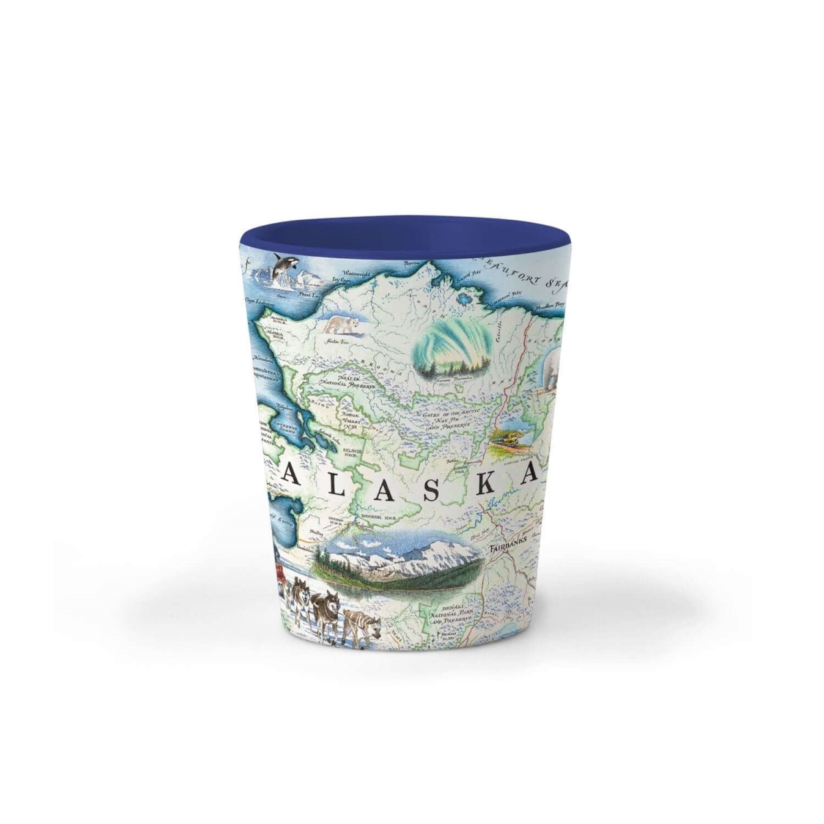 Picture of Xplorer Maps SG_AK Alaska State Map Ceramic Shot Glass