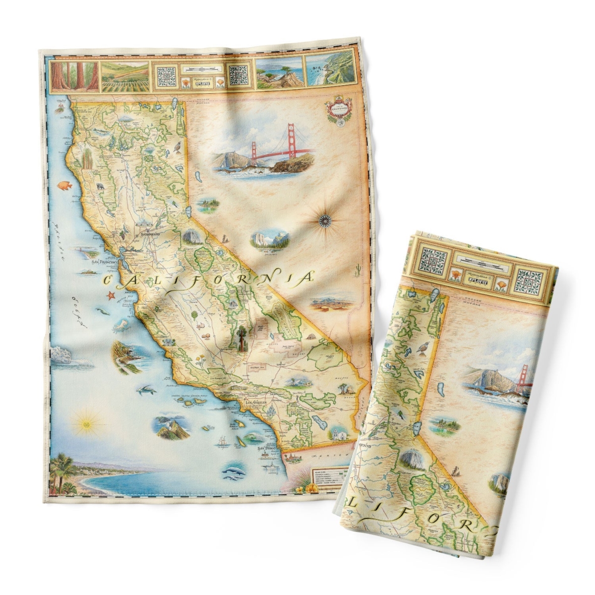 Picture of Xplorer Maps DT_CA California State Map Kitchen Towel