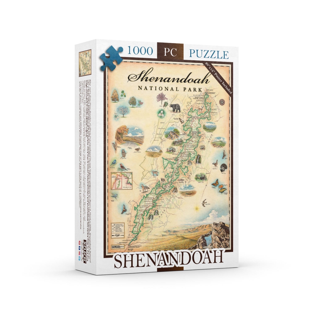 PZMCB_SHNP Shenandoah National Park Map Jigsaw Puzzle - 1000 Pieces