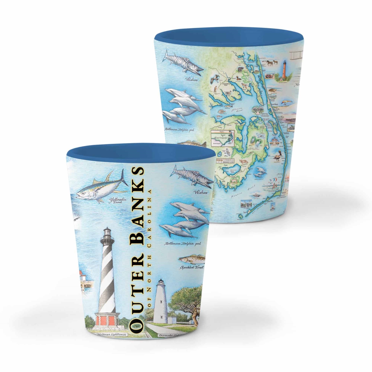 SG_OBX Outer Banks Map Ceramic Shot Glass