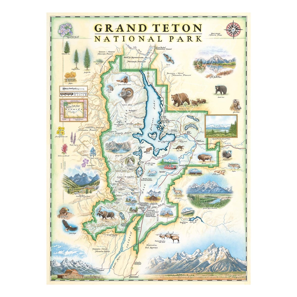 MAP_GTNP Grand Teton National Park Hand-Drawn Map