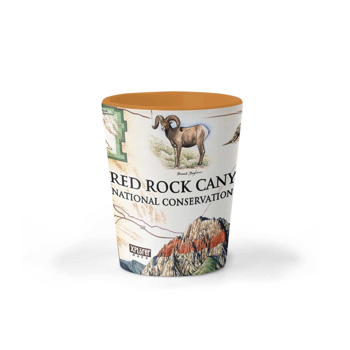 Picture of Xplorer Maps SG_RRC Red Rock Canyon National Conservation Area Map Ceramic Shot Glass