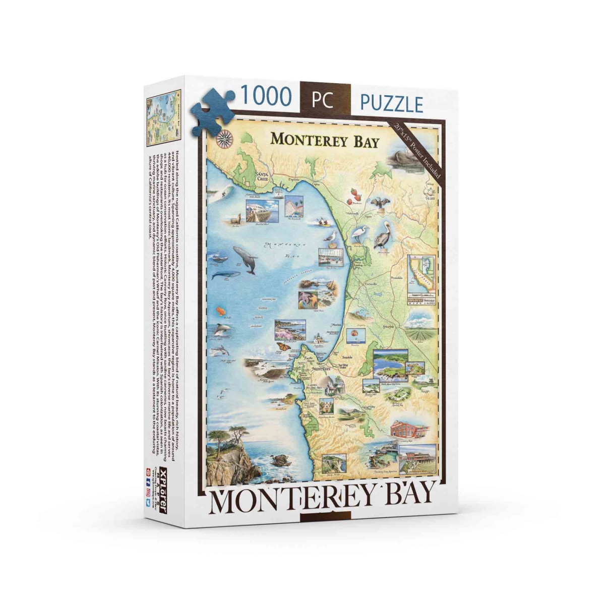 PZMCB_MB Monterey Bay Map Jigsaw Puzzle - 1000 Pieces