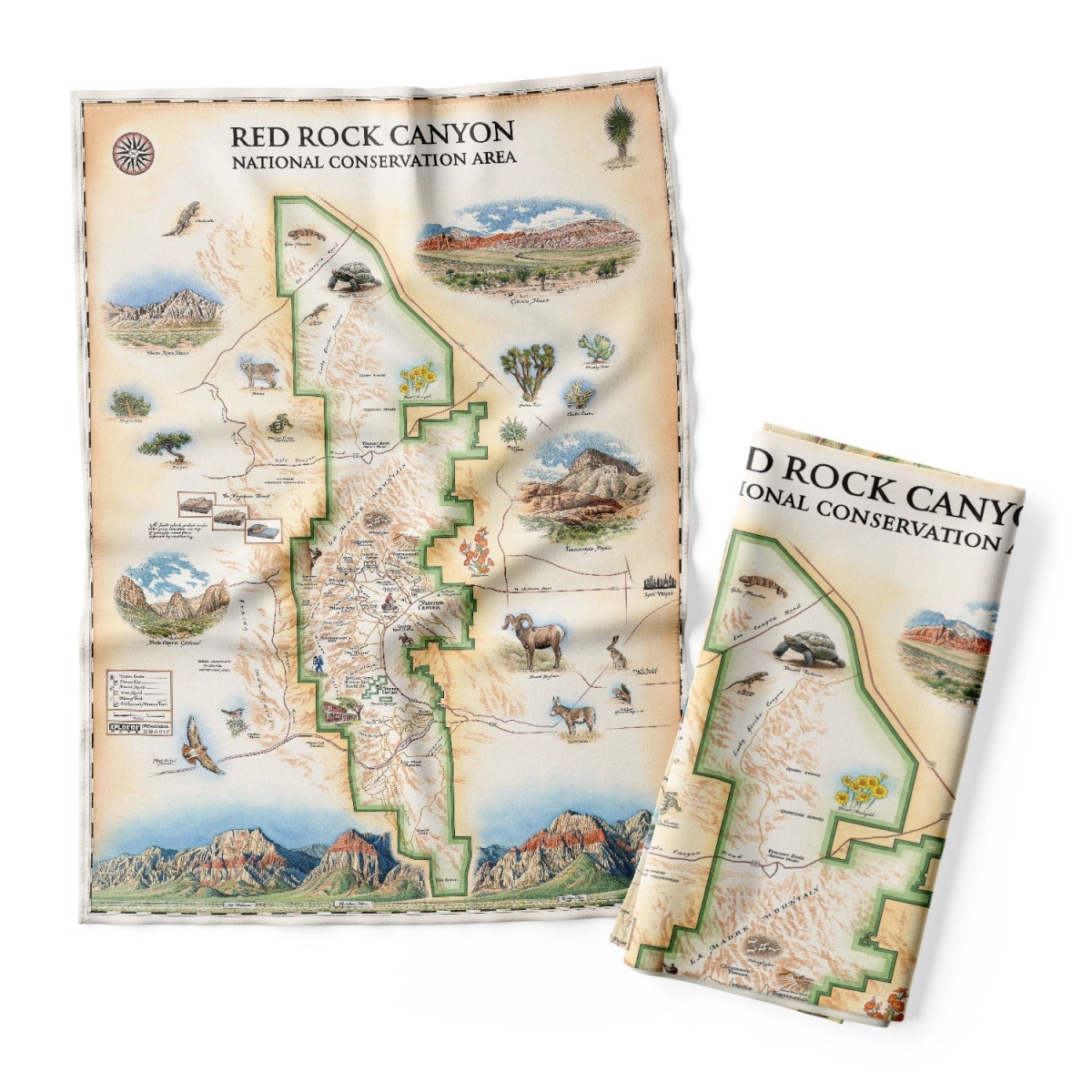 Picture of Xplorer Maps DT_RRC Red Rock Canyon National Conservation Area Map Kitchen Towel