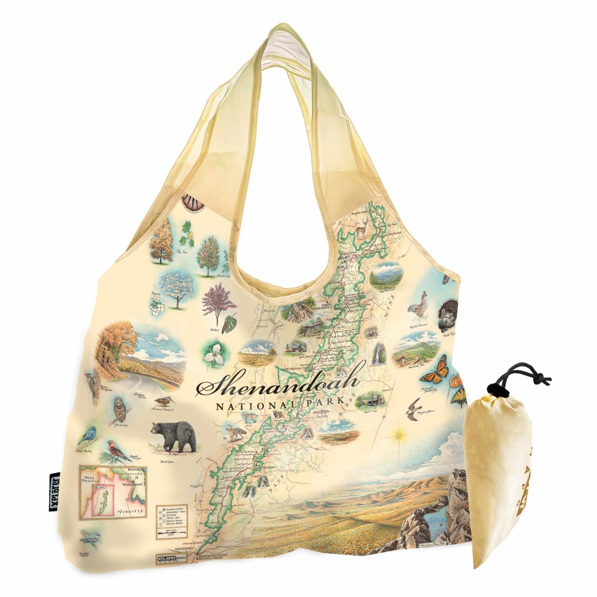 PTOTE_SHNP Shenandoah National Park Map Pouch Tote Bag