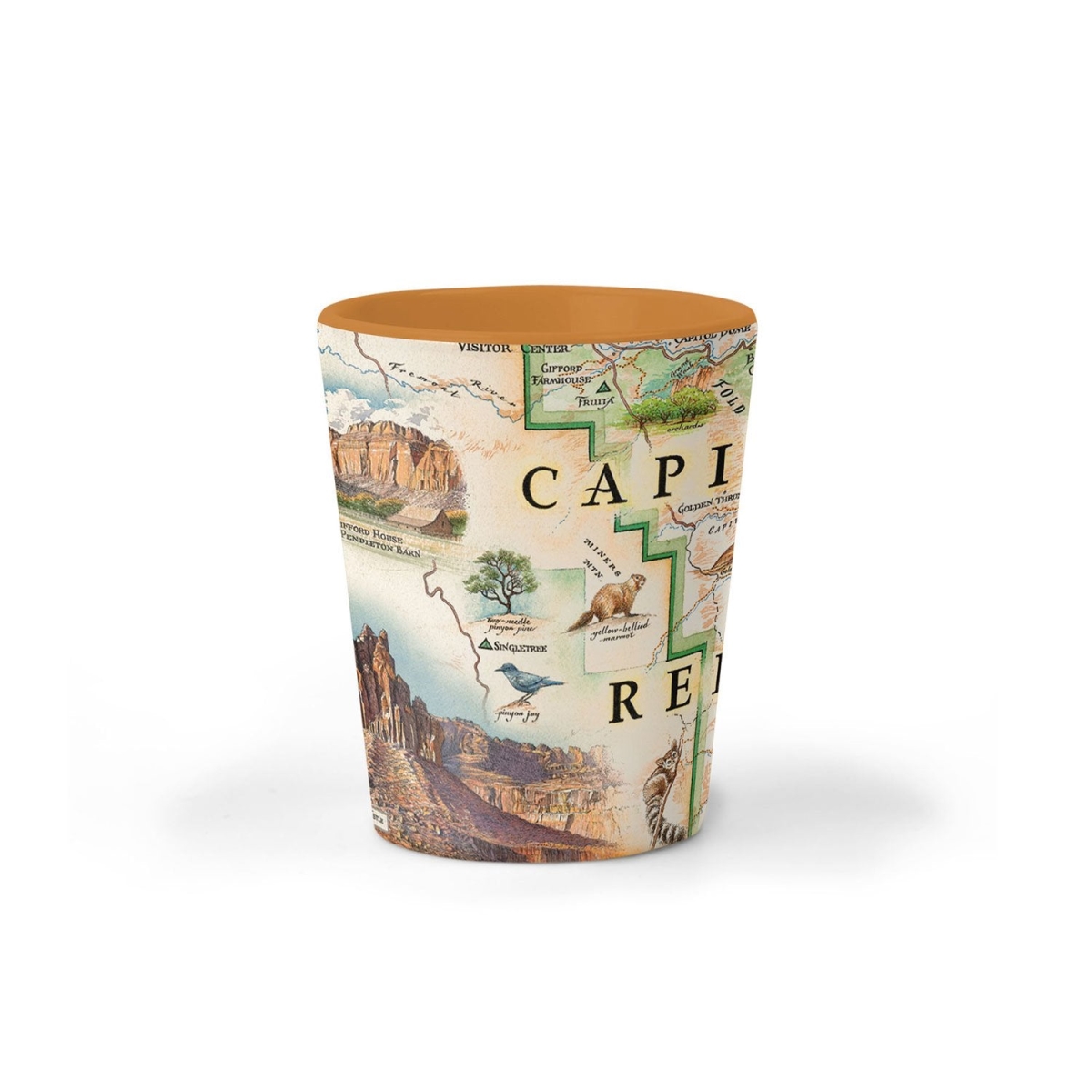 Picture of Xplorer Maps SG_CRNP Capitol Reef National Park Map Ceramic Shot Glass