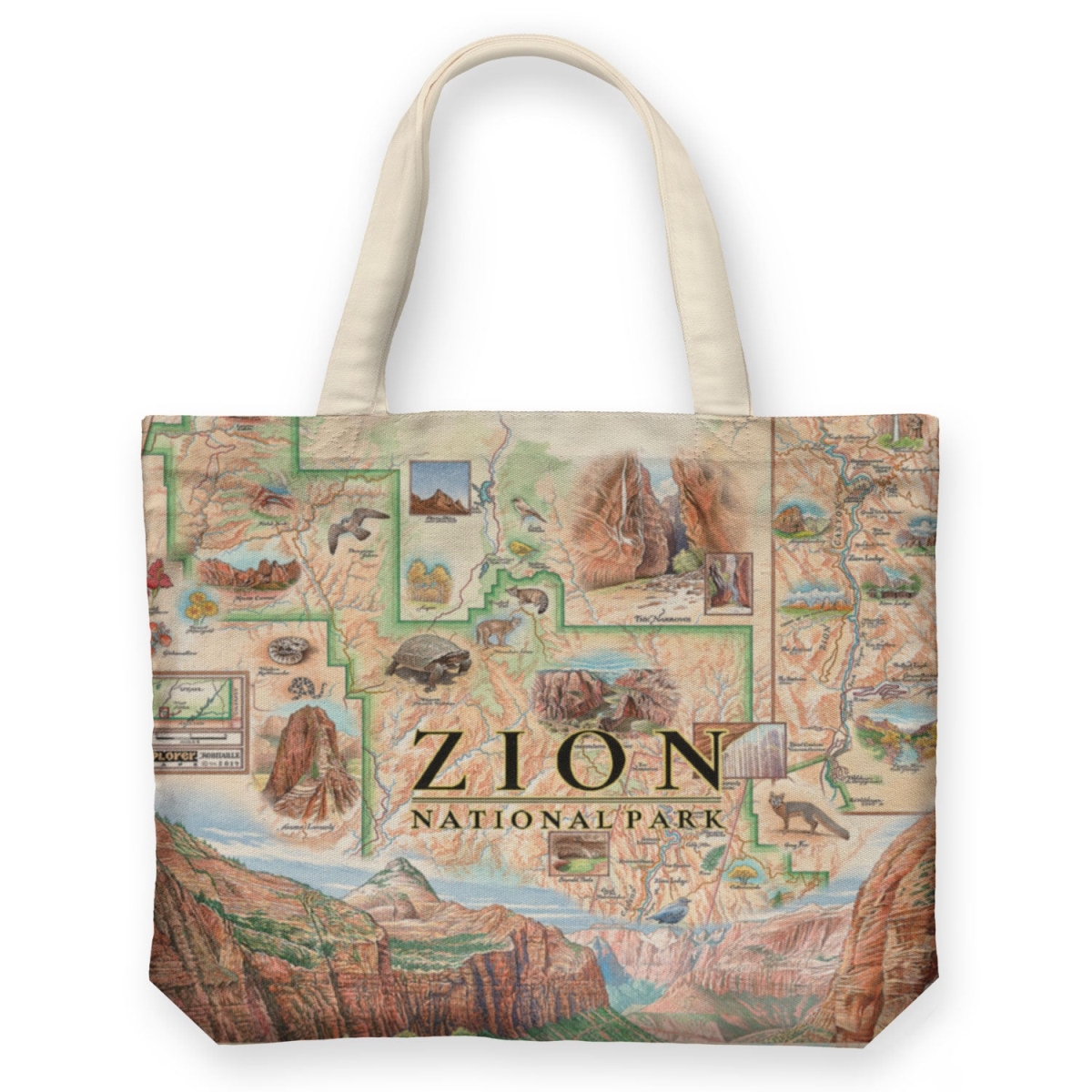 CTOTE_ZION Zion Map Canvas Tote Bag