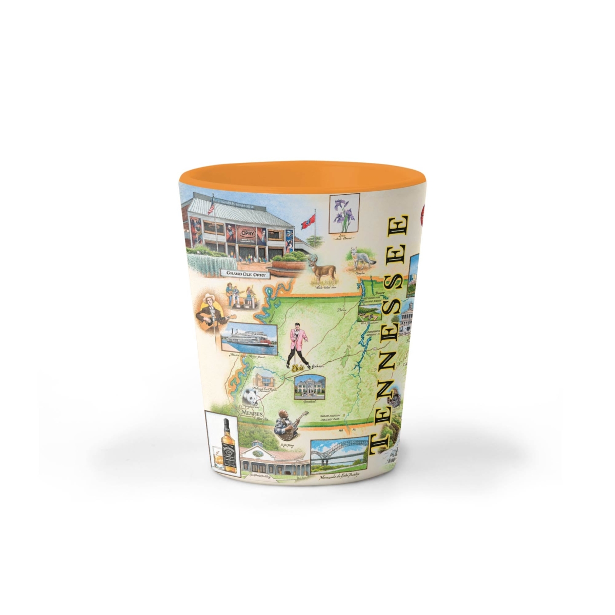 Picture of Xplorer Maps SG_TN Tennessee Map Ceramic Shot Glass