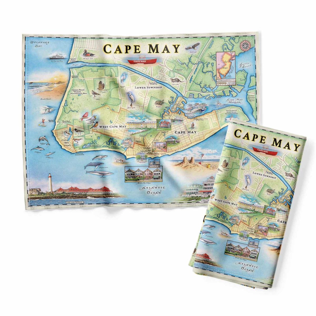 Picture of Xplorer Maps DT_CM Cape May Map Kitchen Towel