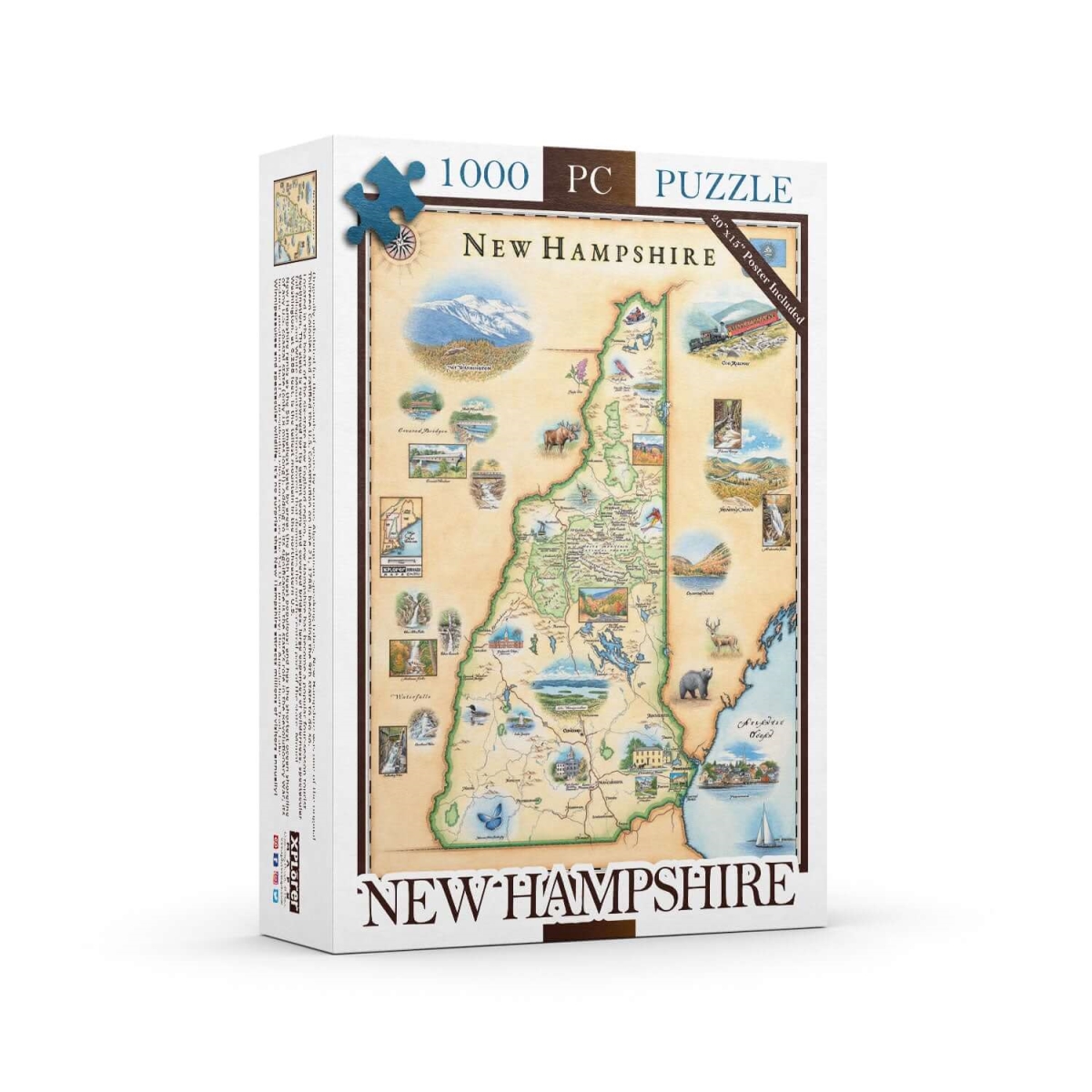 PZMCB_NH   Hampshire State Map Jigsaw Puzzle - 1000 Pieces