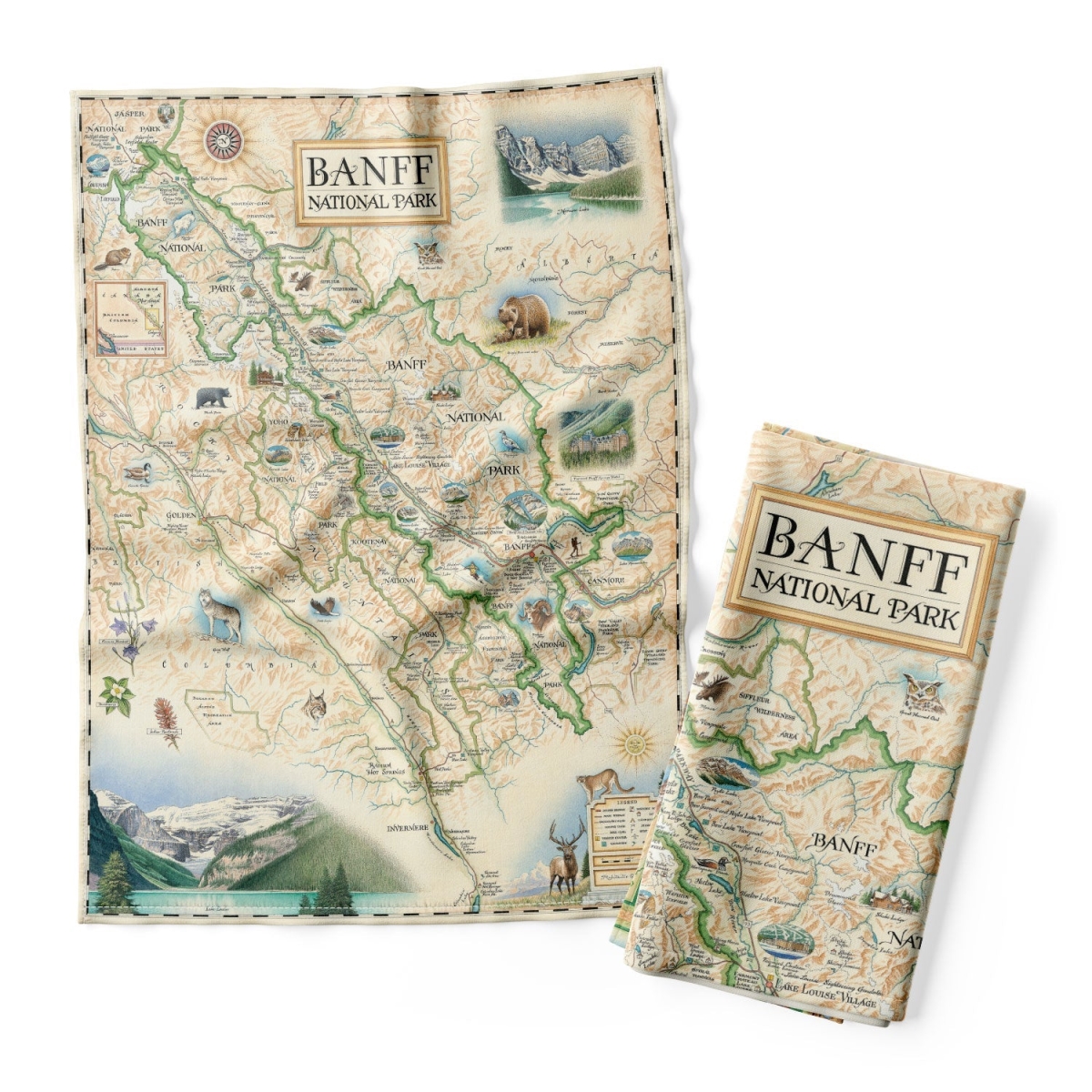 Picture of Xplorer Maps DT_BNF Banff National Park Map Kitchen Towel
