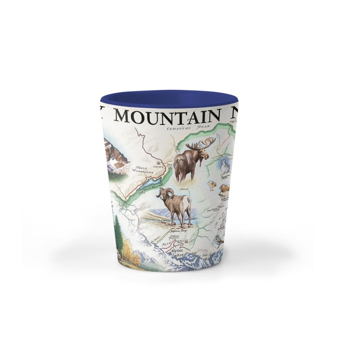 Picture of Xplorer Maps SG_RMNP Rocky Mountain National Park Map Ceramic Shot Glass