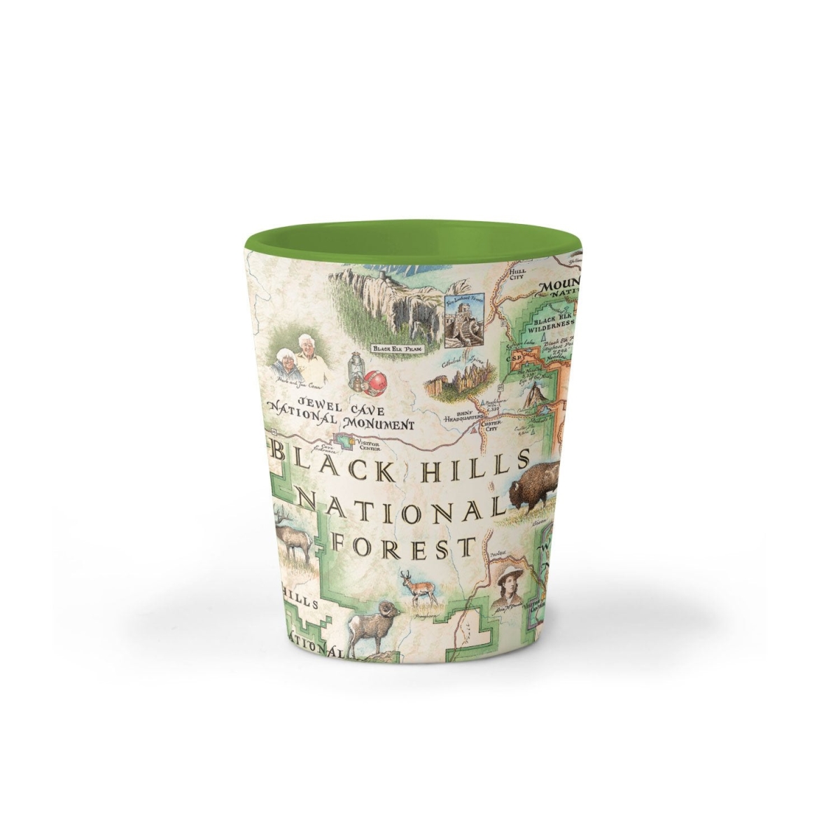 Picture of Xplorer Maps SG_BHNF Black Hills National Forest Map Ceramic Shot Glass