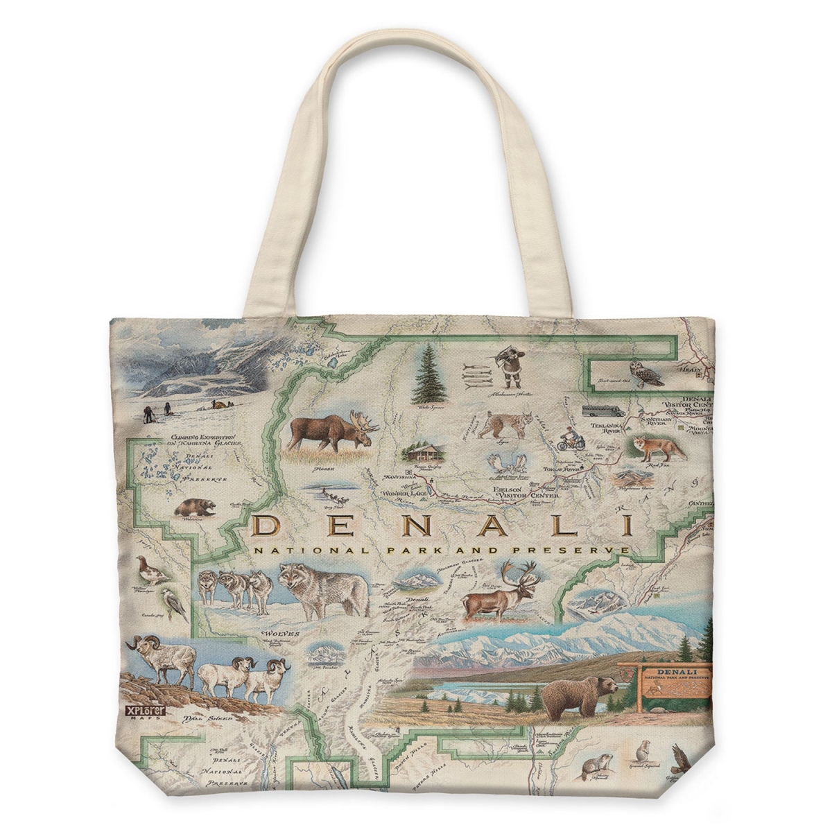 CTOTE_DENL Denali Map Canvas Tote Bag