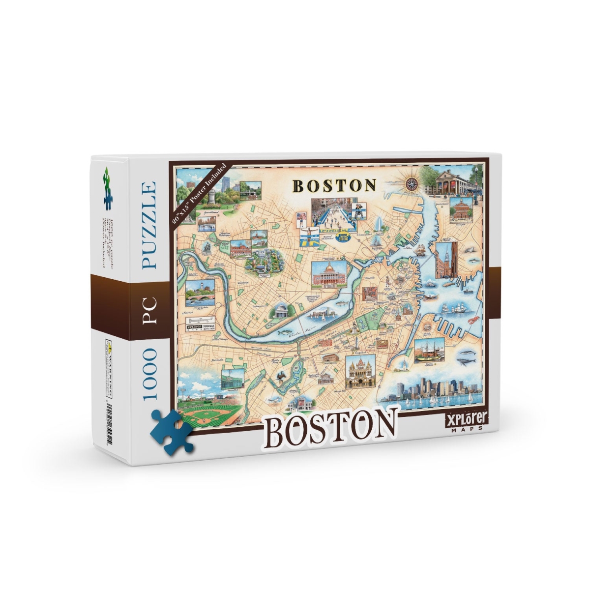 PZMCB_BN Boston Map Jigsaw Puzzle - 1000 Pieces