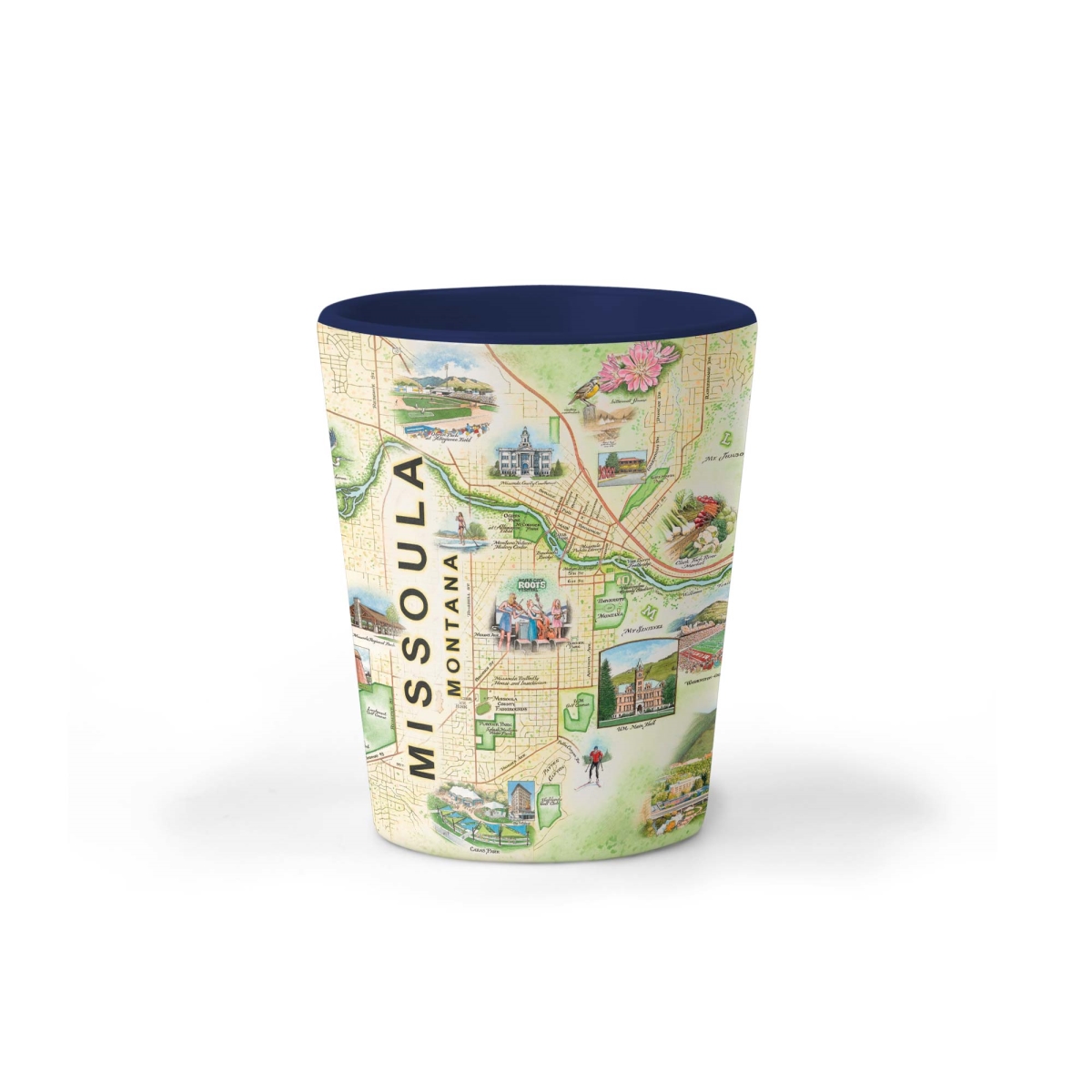 Picture of Xplorer Maps SG_MSLA Missoula Map Ceramic Shot Glass