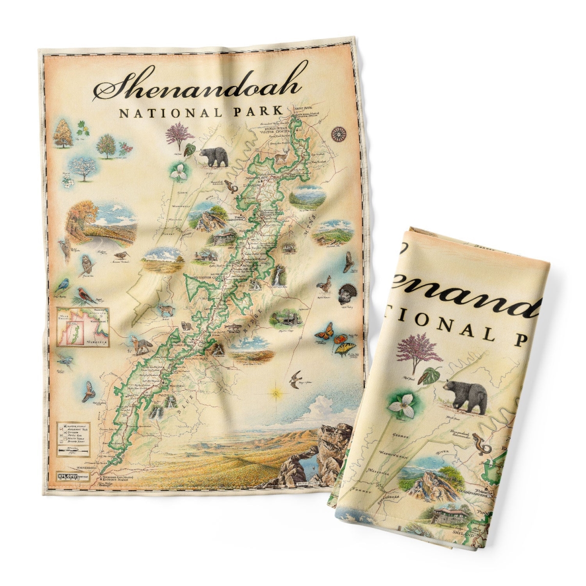 Picture of Xplorer Maps DT_SHNP Shenandoah National Park Map Kitchen Towel