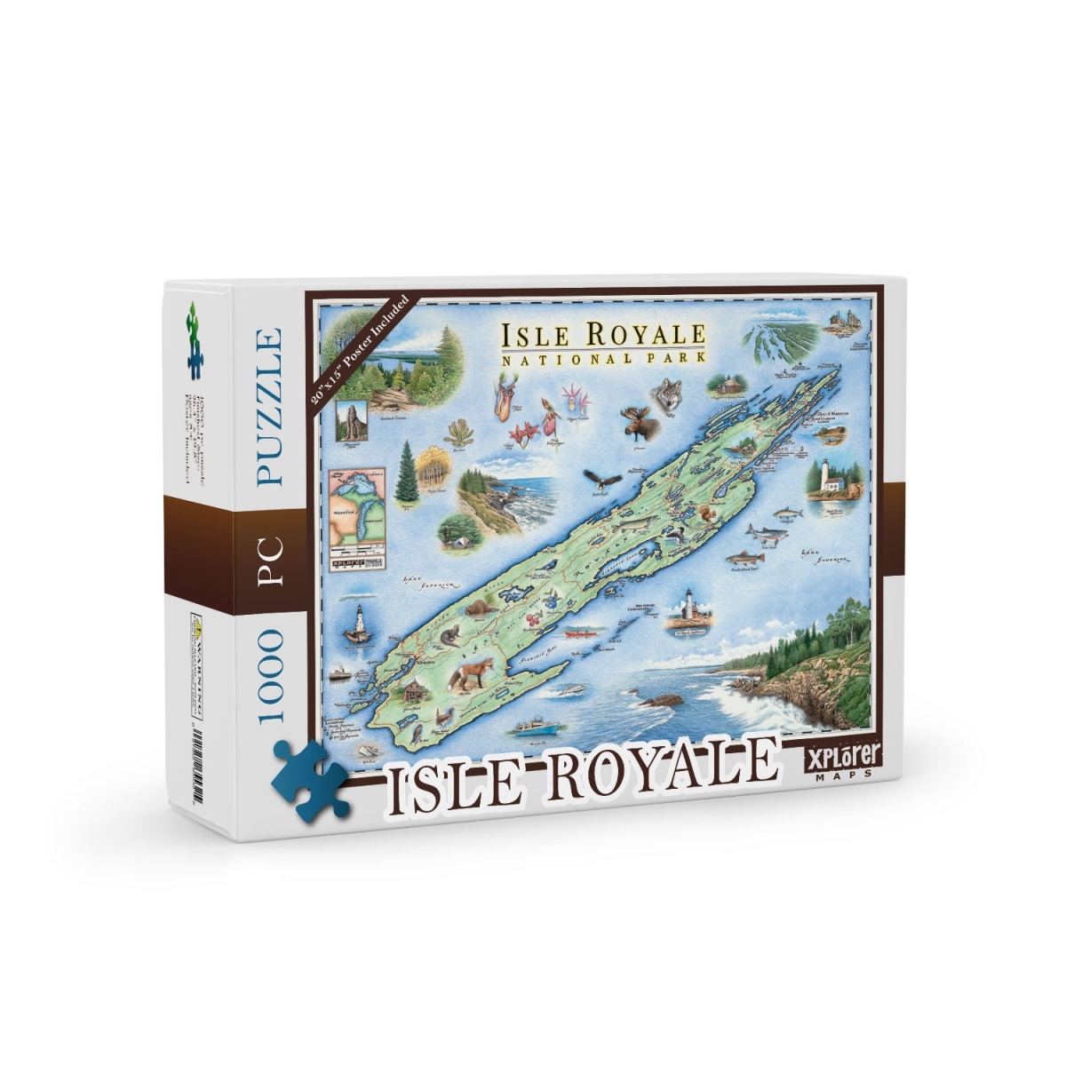 PZMCB_IRNP Isle Royale National Park Map Jigsaw Puzzle - 1000 Pieces