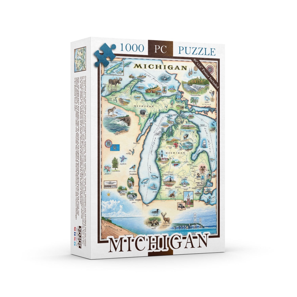 PZMCB_MI Michigan State Map Jigsaw Puzzle - 1000 Pieces