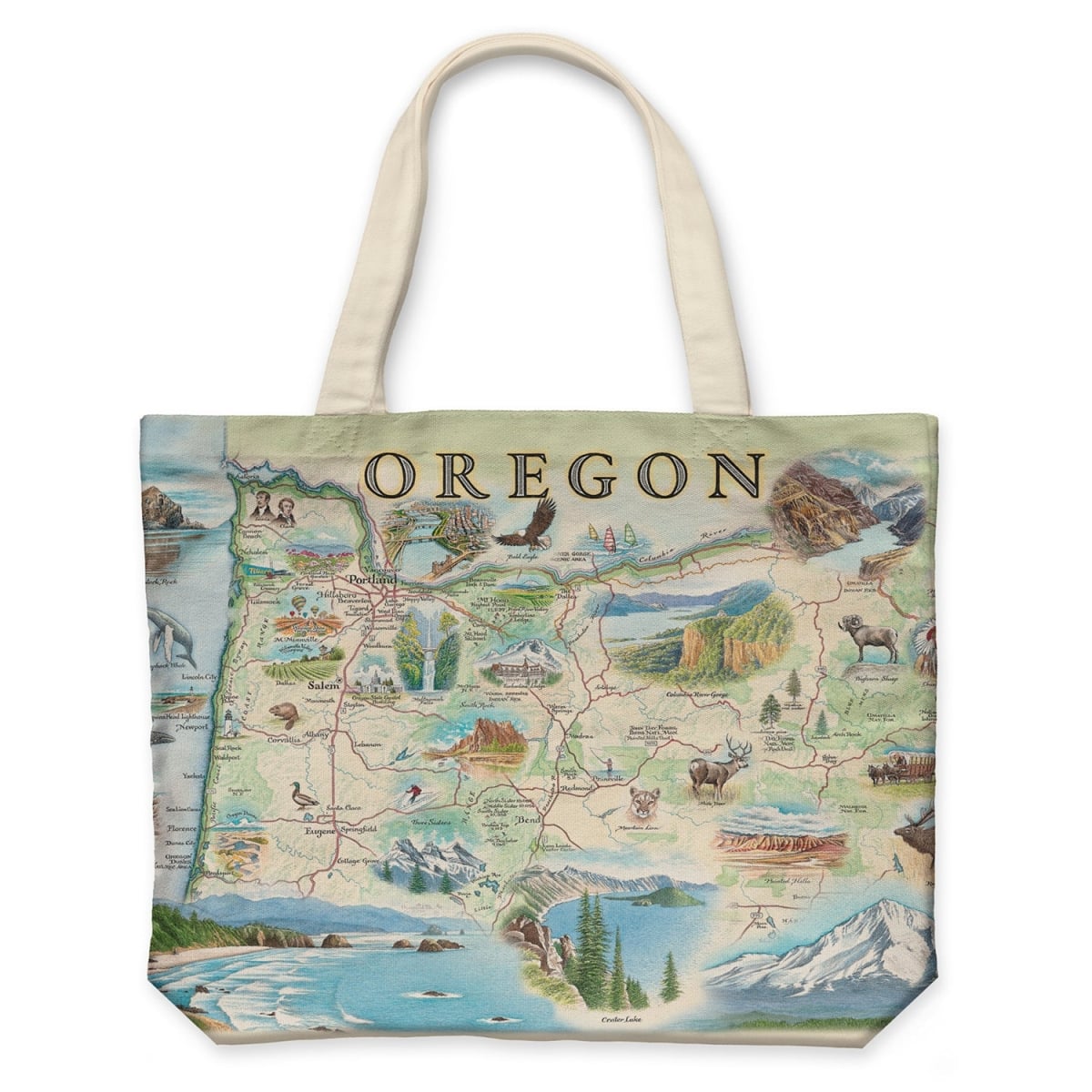 CTOTE_OR Oregon Map Canvas Tote Bag