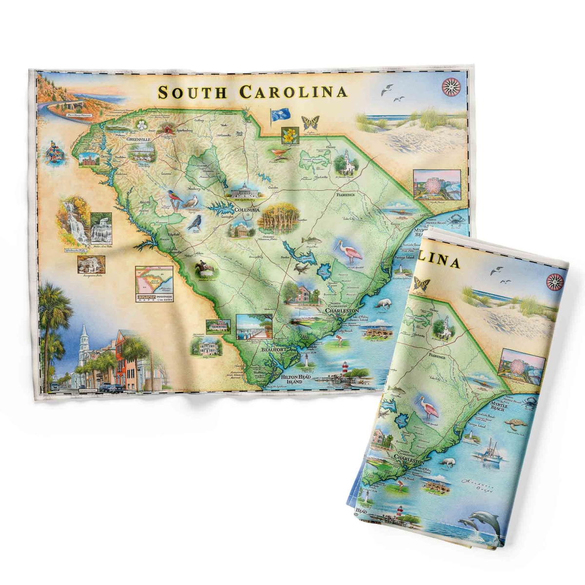 Picture of Xplorer Maps DT_SC South Carolina Map Kitchen Towel
