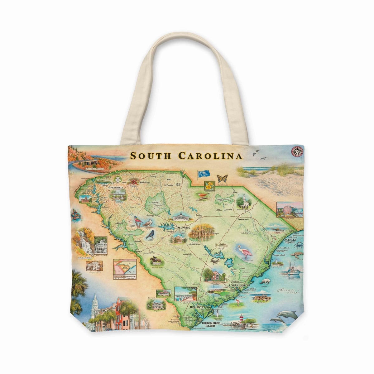 CTOTE_SC South Carolina Map Canvas Tote Bag