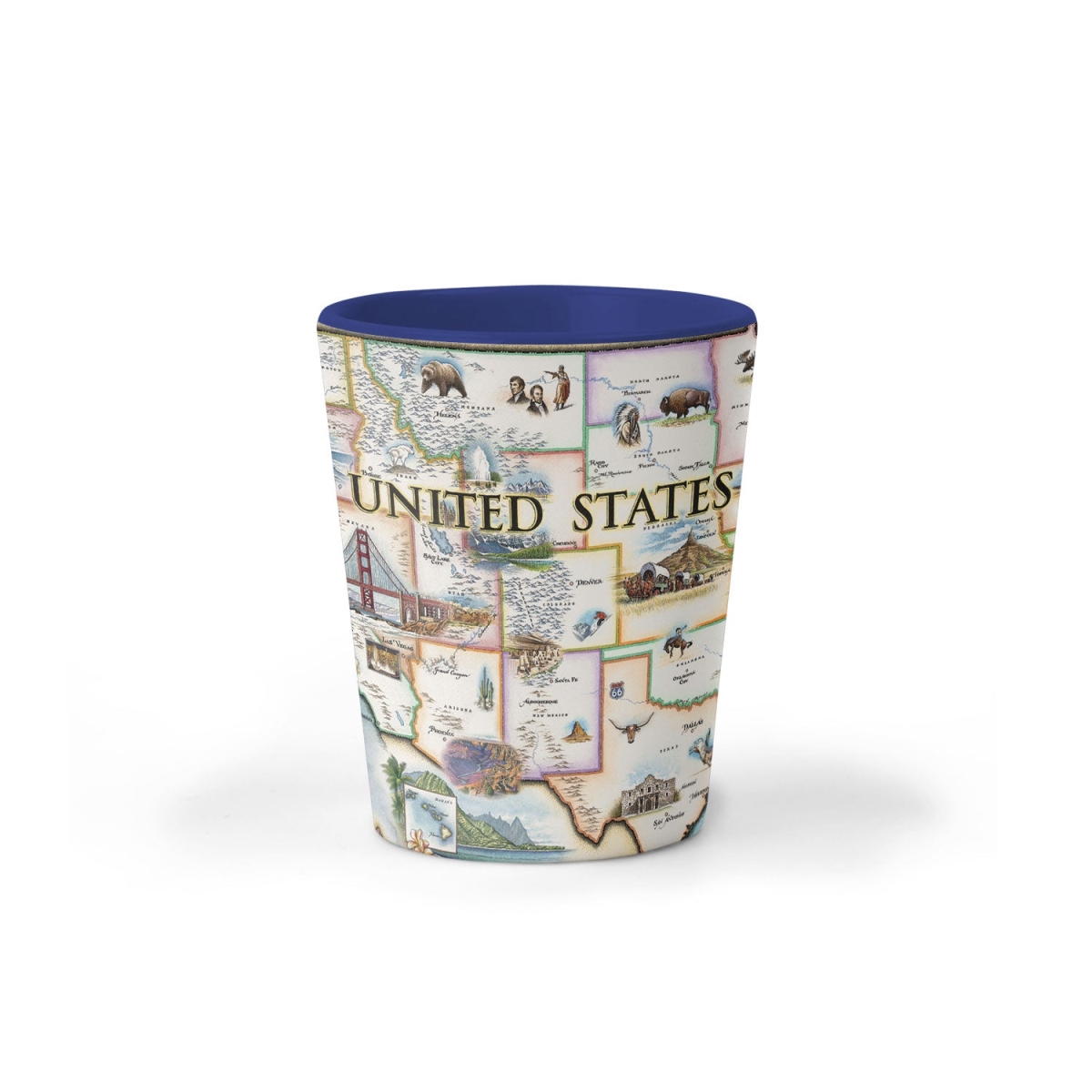 Picture of Xplorer Maps SG_USA USA Map Ceramic Shot Glass