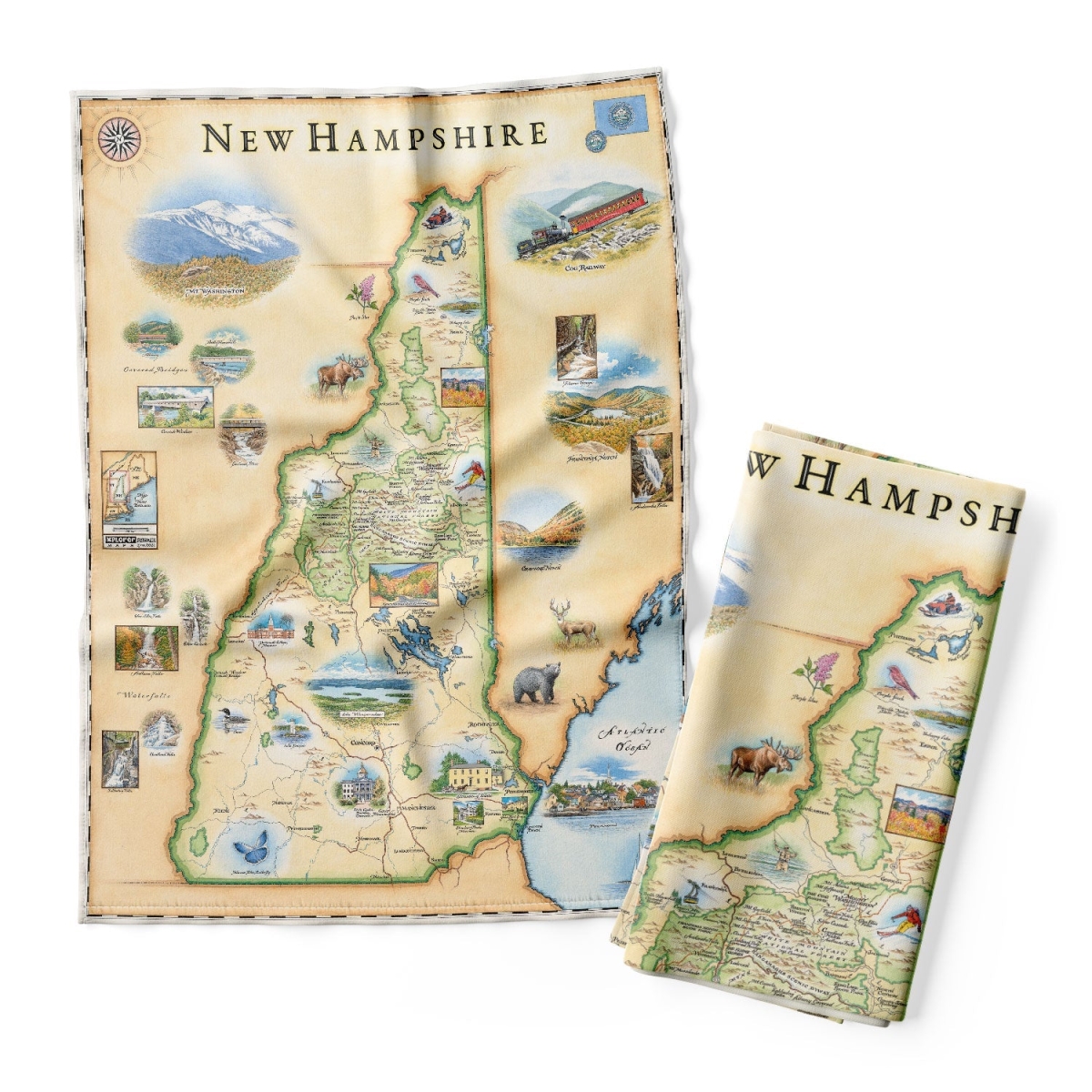 Picture of Xplorer Maps DT_NH   Hampshire State Map Kitchen Towel