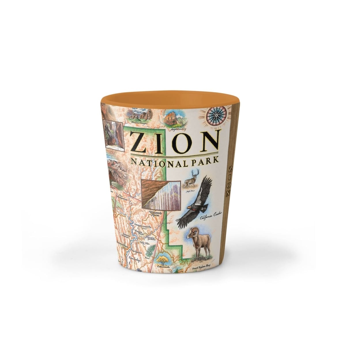 Picture of Xplorer Maps SG_ZION Zion National Park Map Ceramic Shot Glass