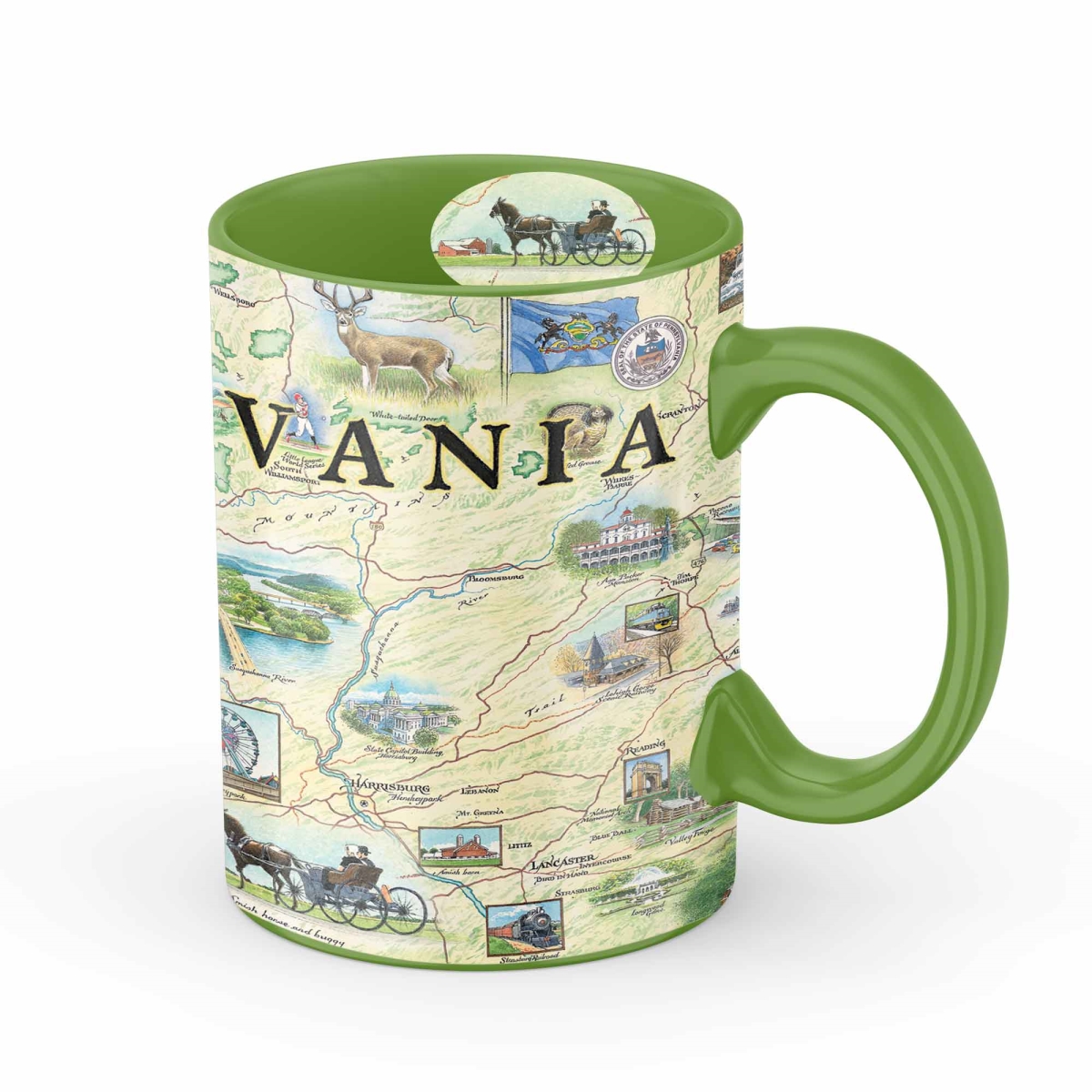Picture of Xplorer Maps MUGCM_PA Pennsylvania State Map Ceramic Mug
