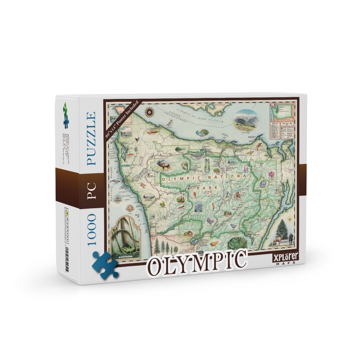 PZMCB_OLY Olympic National Park Map Jigsaw Puzzle - 1000 Pieces