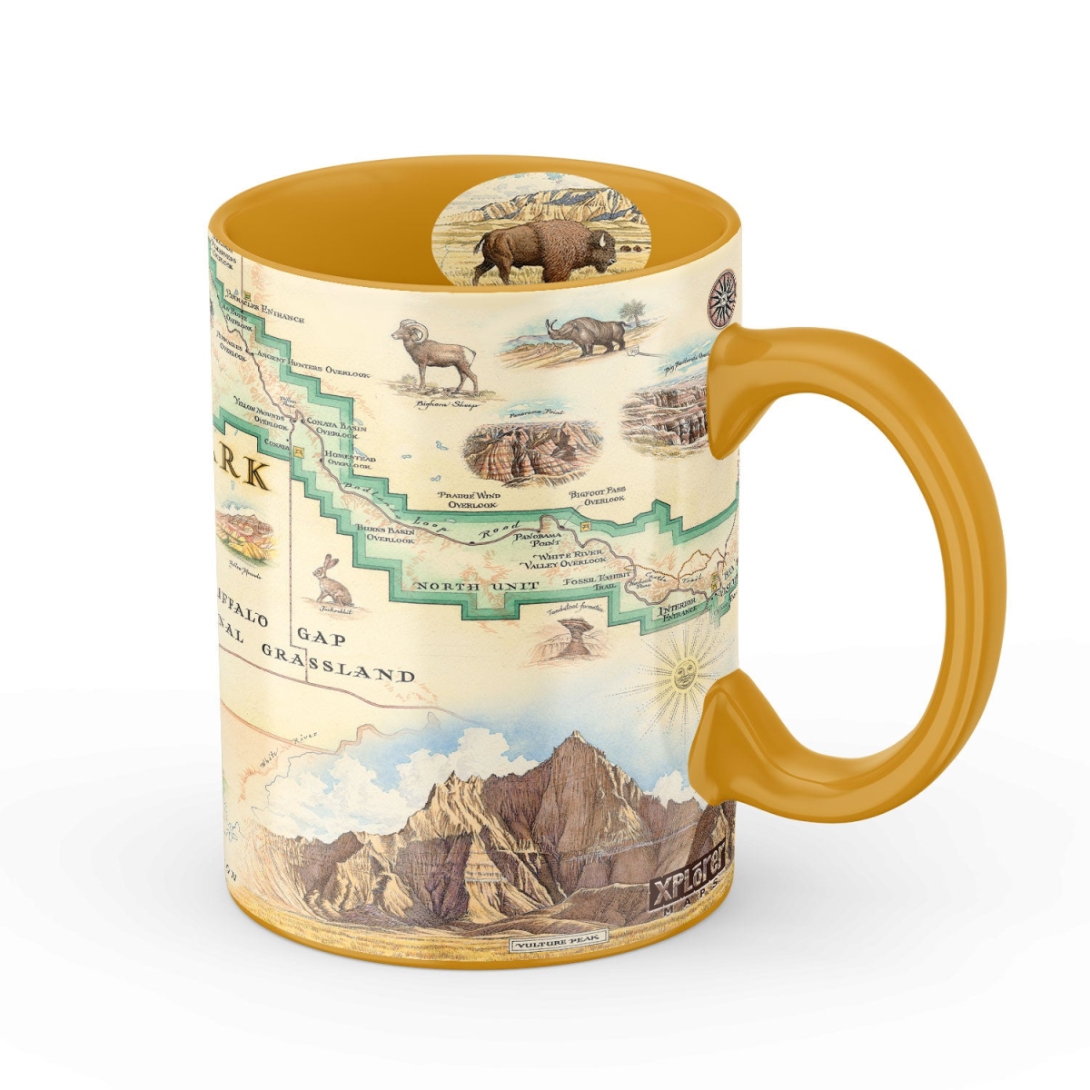 Picture of Xplorer Maps MUGCM_BLNP Badlands National Park Map Ceramic Mug