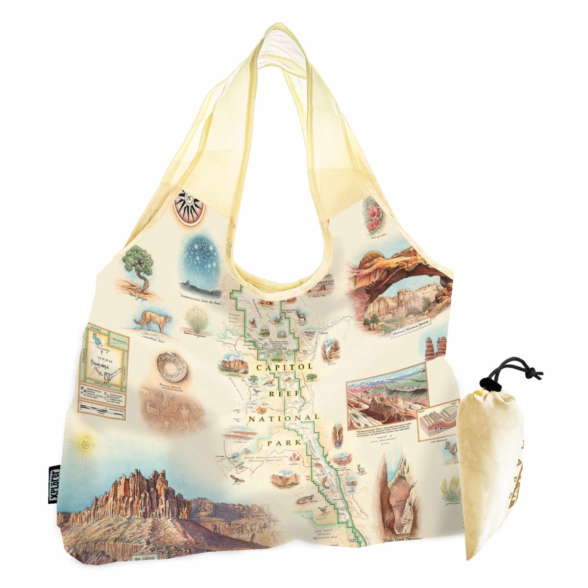 PTOTE_CRNP Capitol Reef National Park Map Pouch Tote Bag