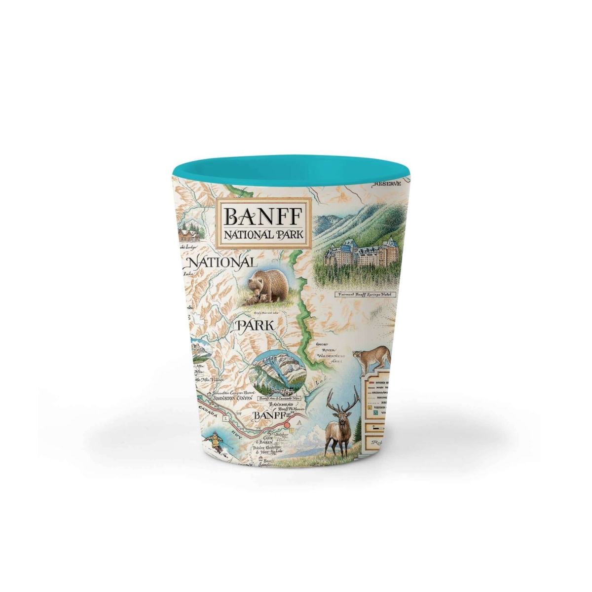 Picture of Xplorer Maps SG_BNF Banff National Park Map Ceramic Shot Glass