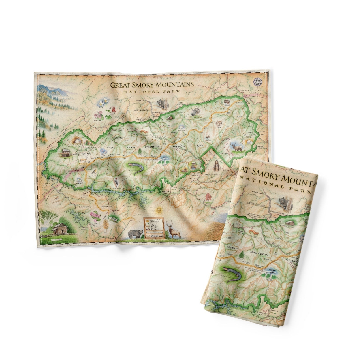 Picture of Xplorer Maps DT_GSM Great Smoky Mountain National Park Map Kitchen Towel