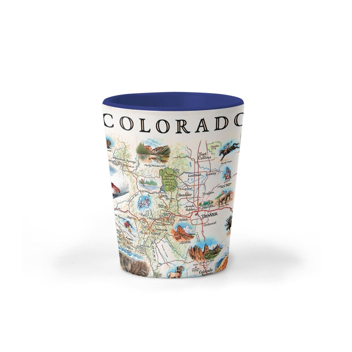Picture of Xplorer Maps SG_CO Colorado Map Ceramic Shot Glass
