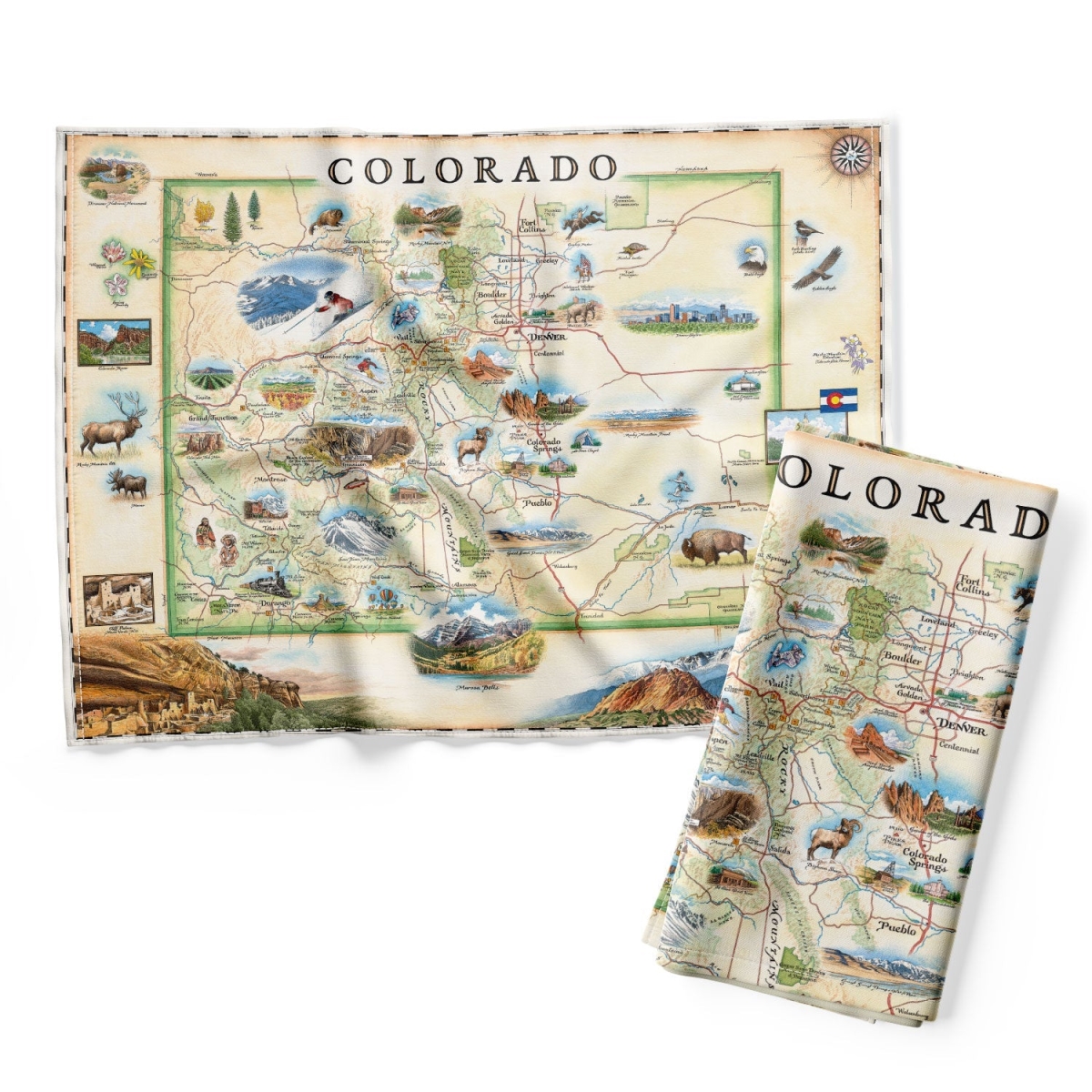 Picture of Xplorer Maps DT_CO Colorado State Map Kitchen Towel