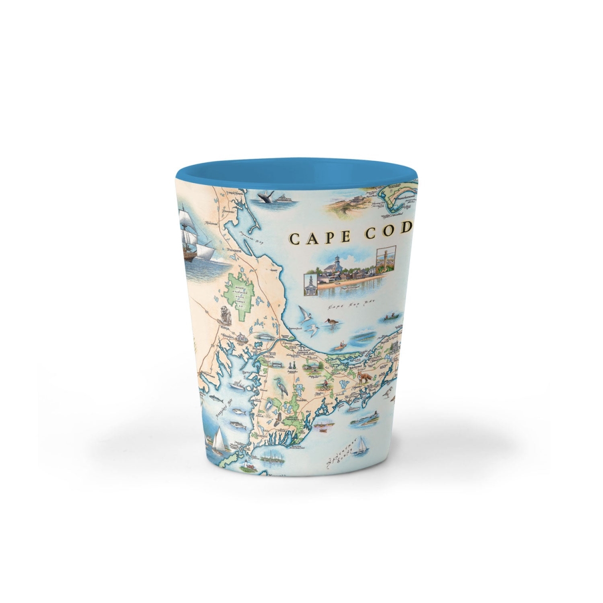 Picture of Xplorer Maps SG_CC Cape Cod Map Ceramic Shot Glass