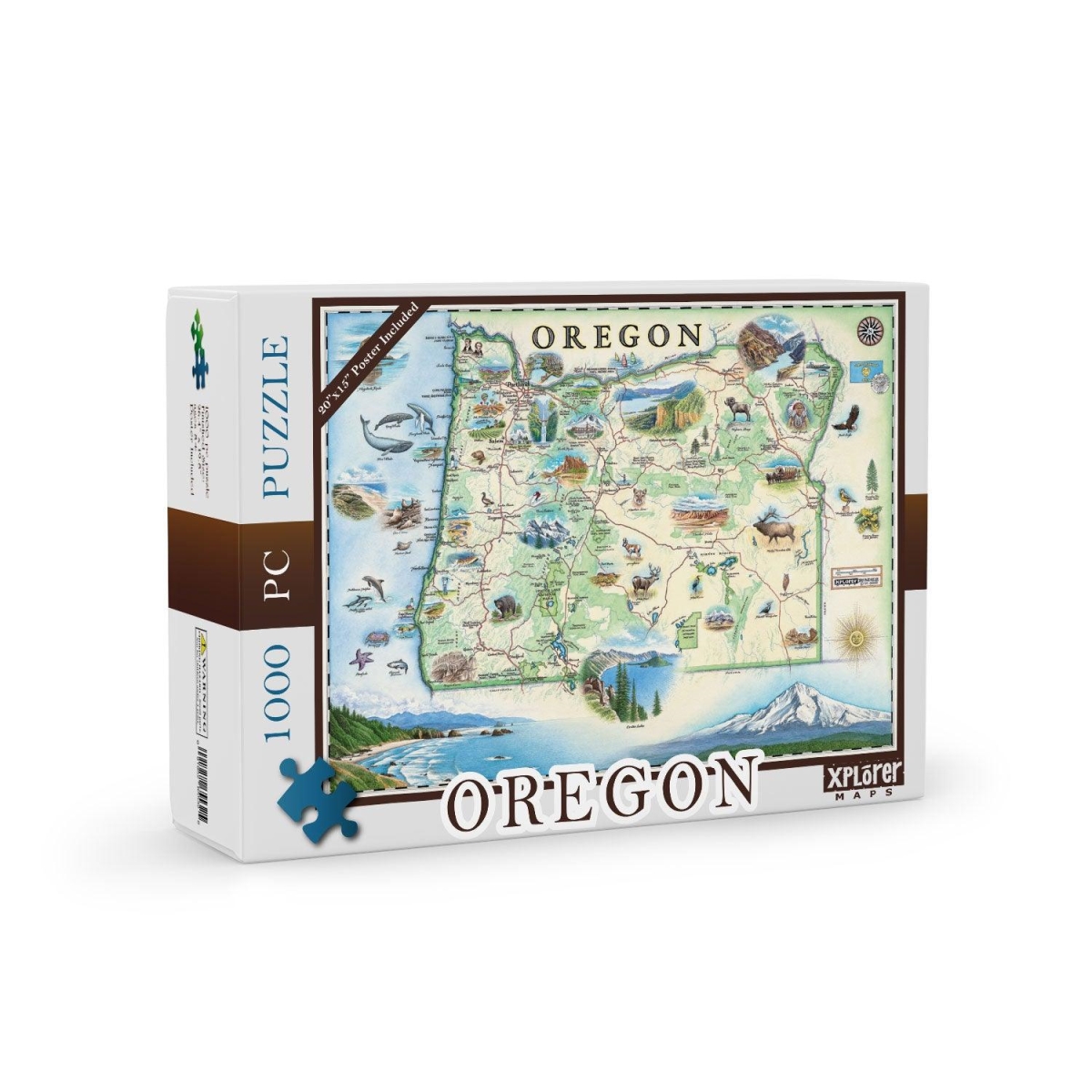PZMCB_OR Oregon State Map Jigsaw Puzzle - 1000 Pieces