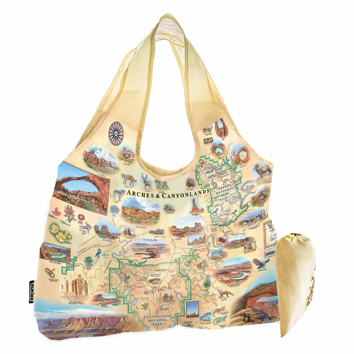 PTOTE_ARCAN Arches & Canyonlands National Parks Map Pouch Tote Bag