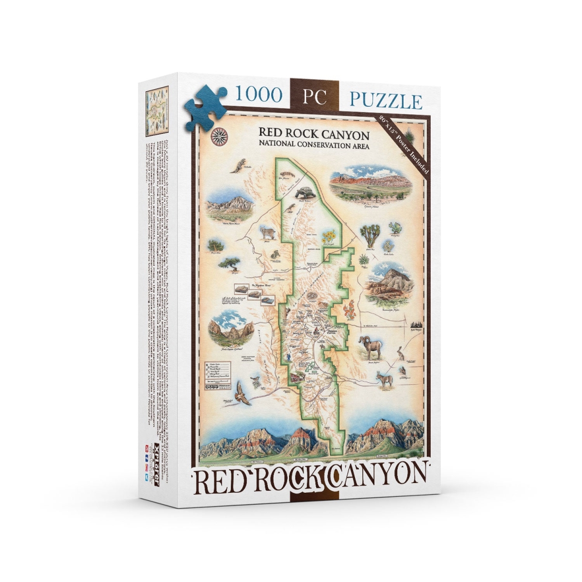 PZMCB_RRC Red Rock Canyon National Conservation Area Map Jigsaw Puzzle - 1000 Pieces