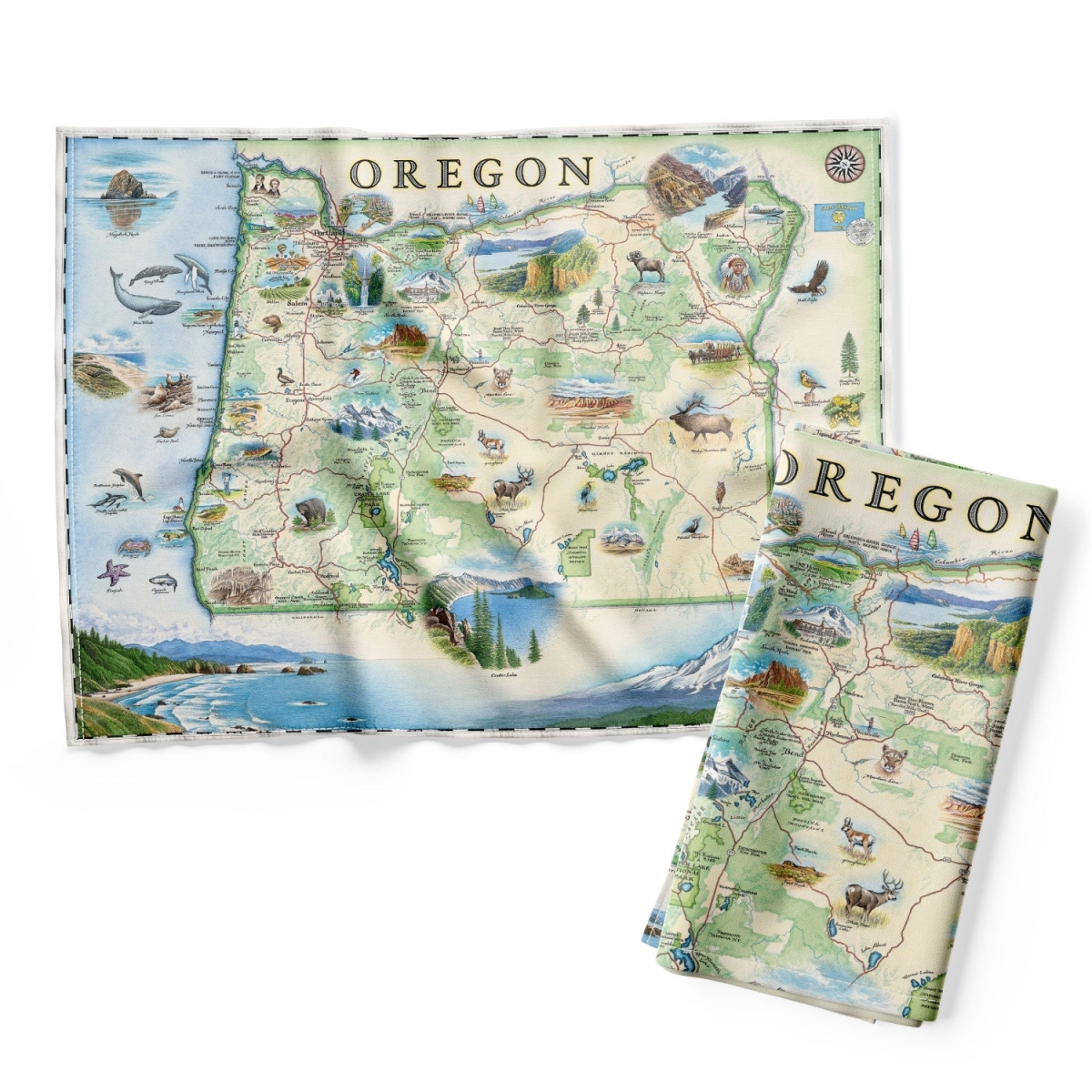 Picture of Xplorer Maps DT_OR Oregon State Map Kitchen Towel