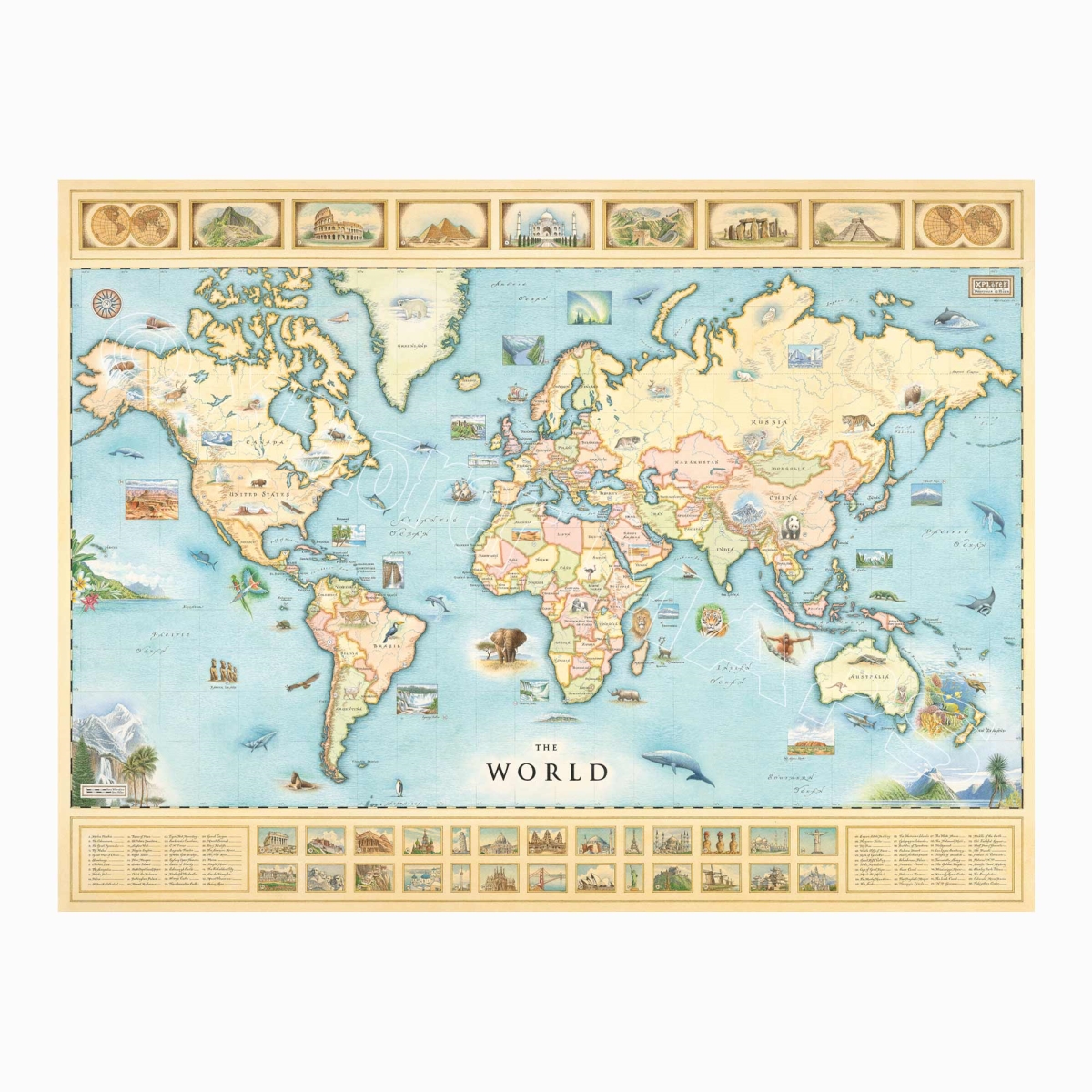 MAP_WLD World Hand-Drawn Map
