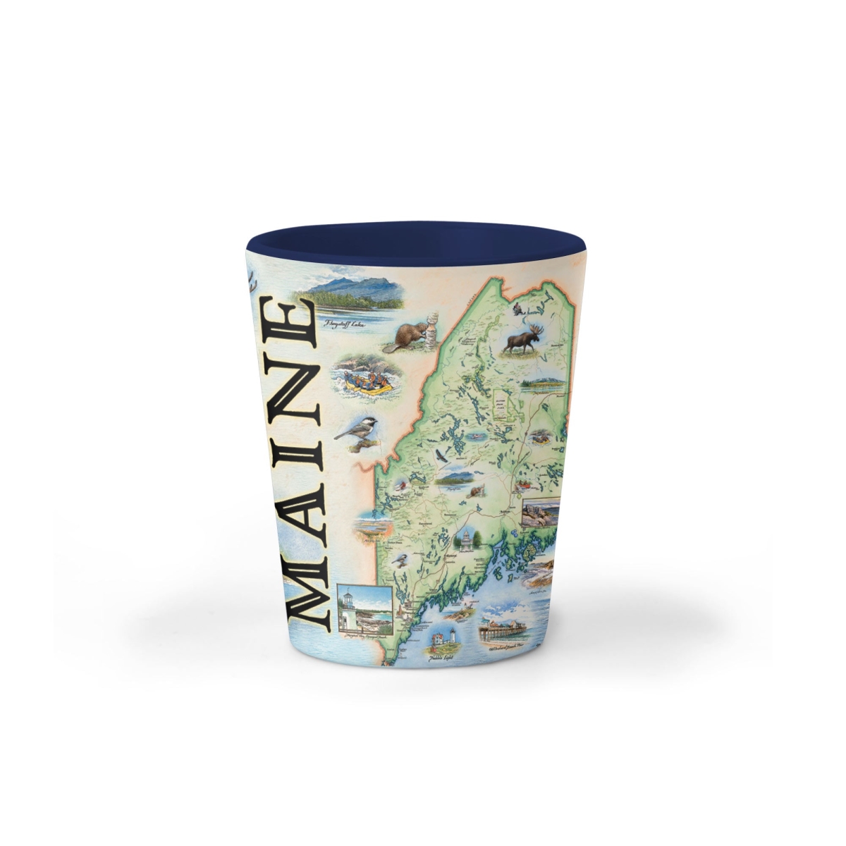 Picture of Xplorer Maps SG_ME Maine State Map Ceramic Shot Glass