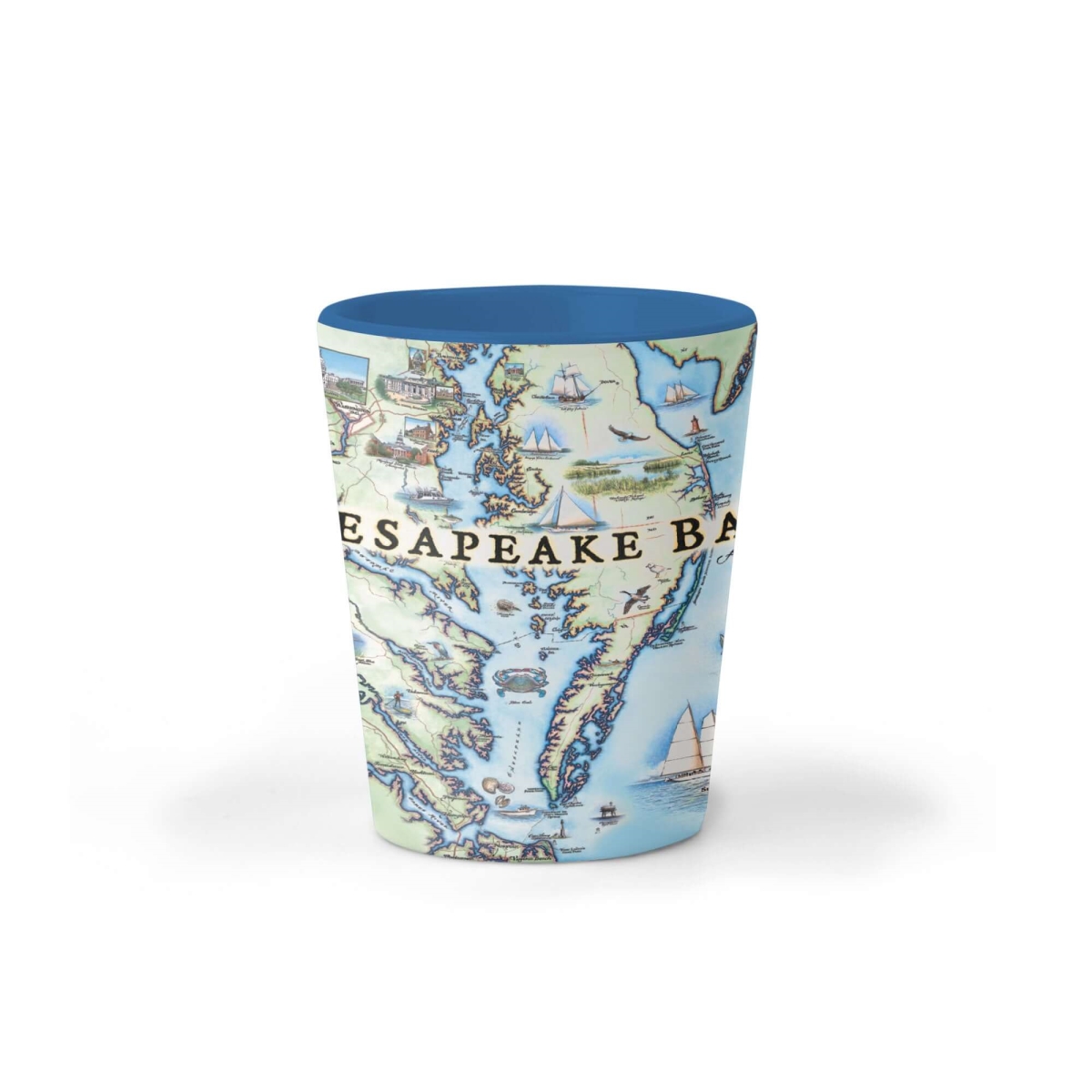 Picture of Xplorer Maps SG_CB Chesapeake Bay Map Ceramic Shot Glass