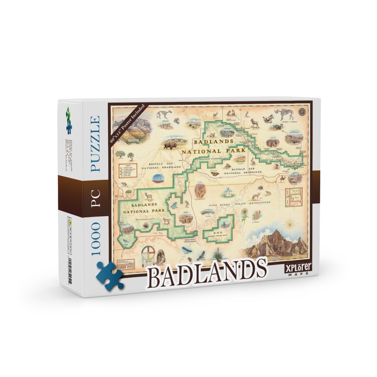 PZMCB_BLNP Badlands National Park Map Jigsaw Puzzle - 1000 Pieces