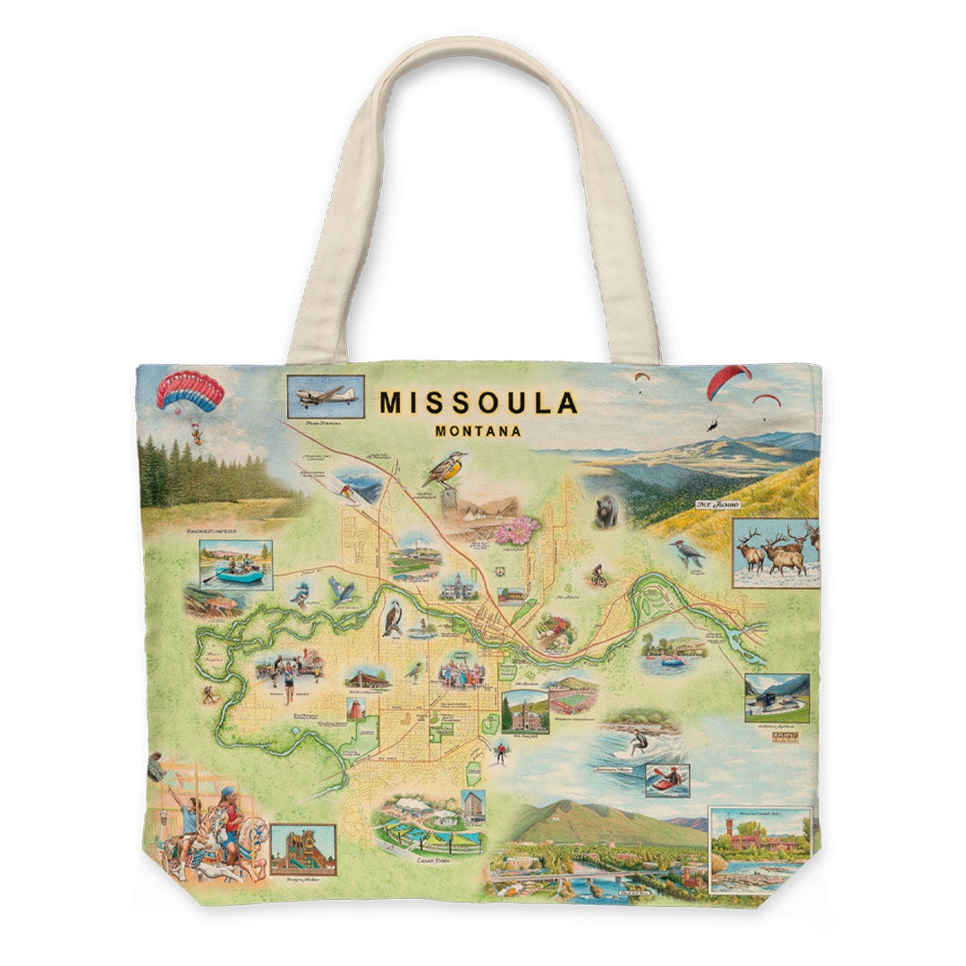 CTOTE_MSLA Missoula Map Canvas Tote Bag