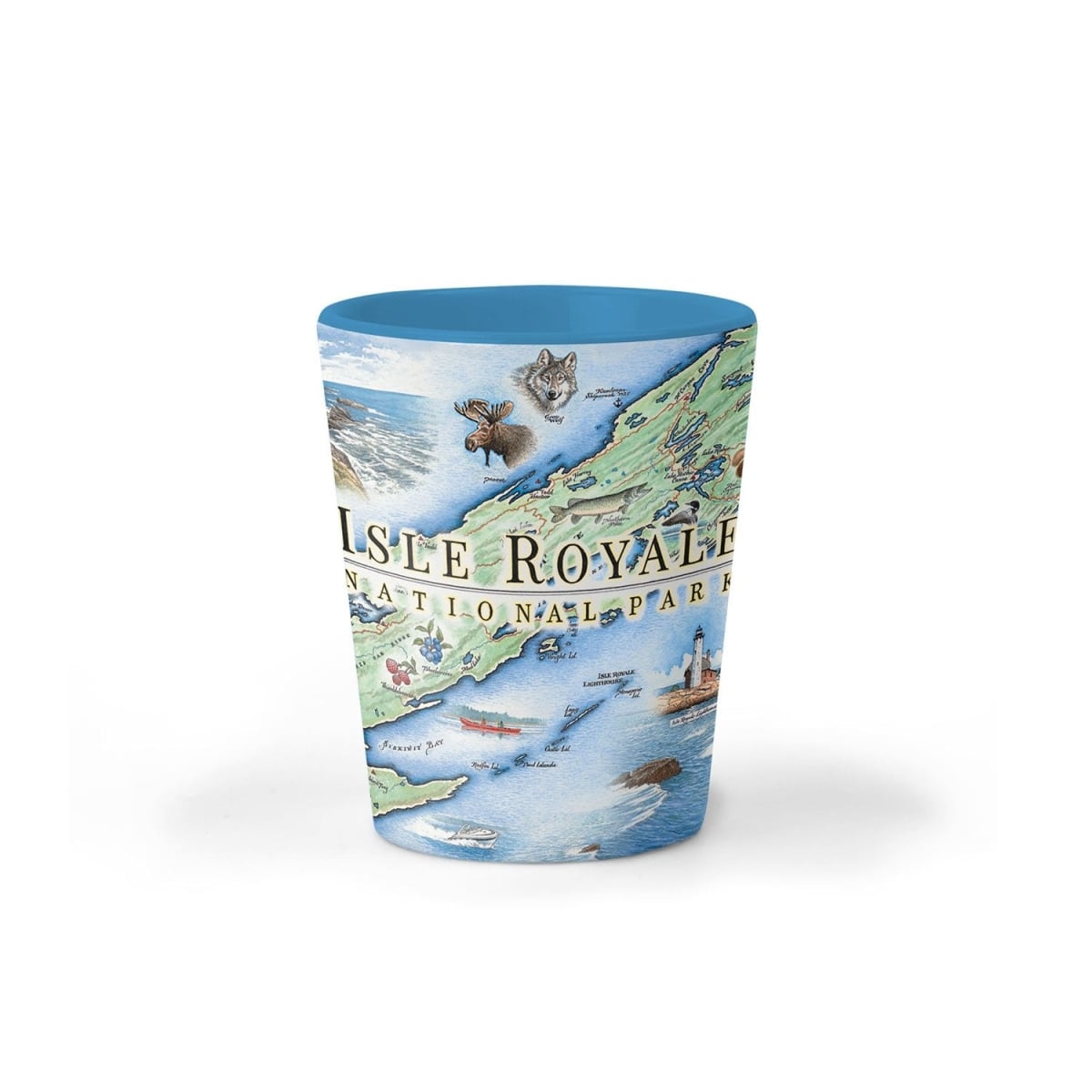 Picture of Xplorer Maps SG_IRNP Isle Royale National Park Map Ceramic Shot Glass