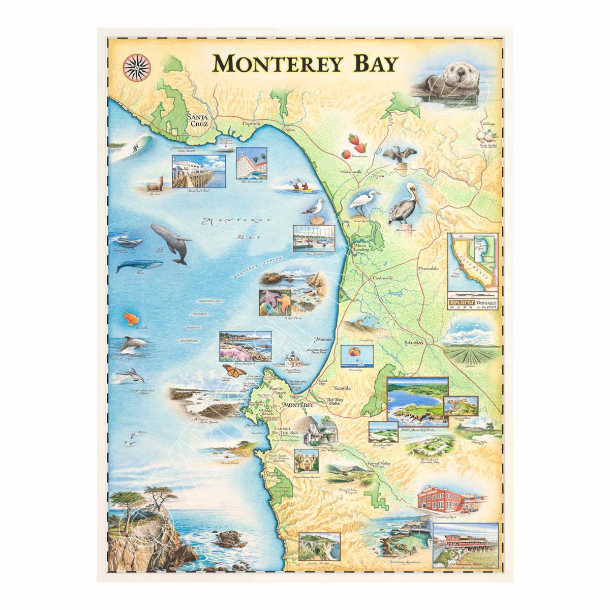 MAP_MB Monterey Bay Hand-Drawn Map